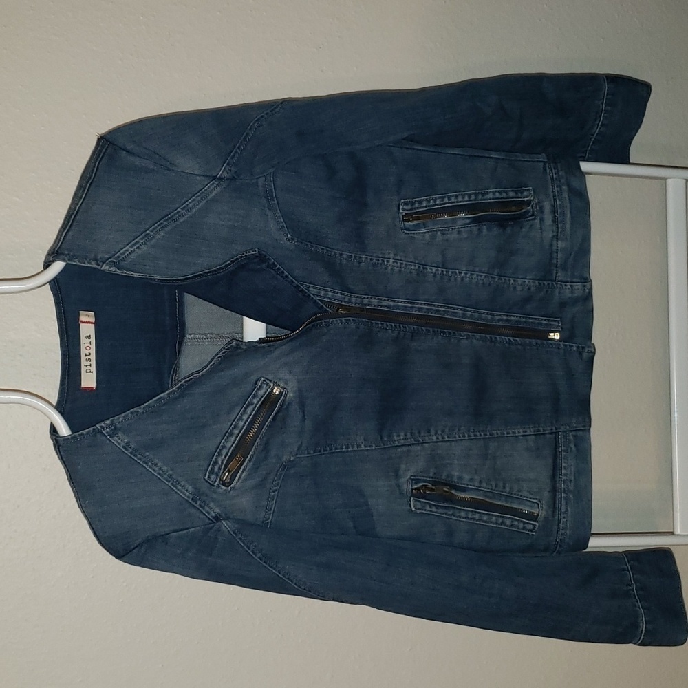 Pistola Moto Jean Jacket w/ Asymmetrical Zipper - Picture 4 of 8